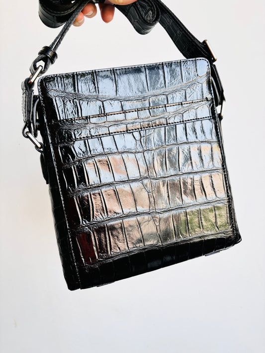 Borsa a tracolla in pelle di coccodrillo