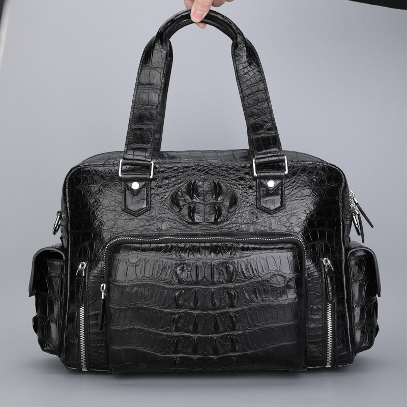 Crocodile Leather Shopper Business Handbag