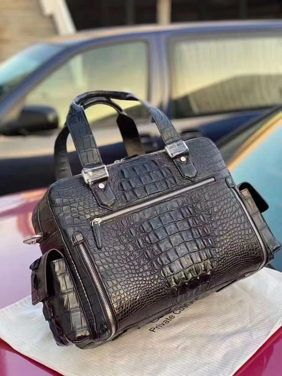 Crocodile Leather Shopper Business Handbag