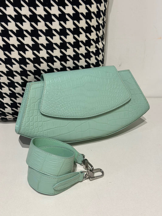 alt
Borsa messenger a tracolla in pelle di coccodrillo verde
