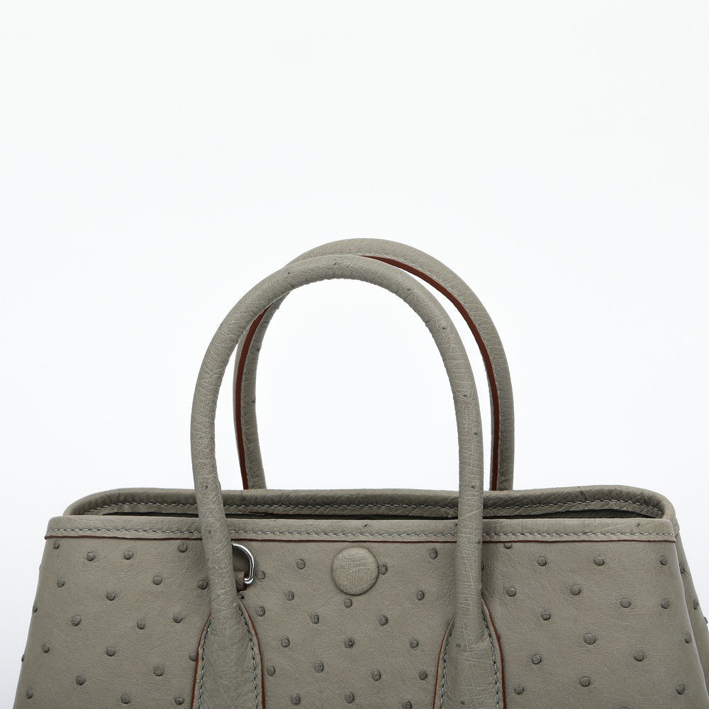 Genuine Ostrich Skin Leather Small Tote Bag