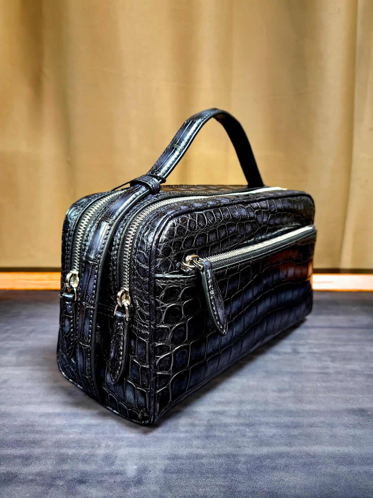 Pochette classica in vera pelle di coccodrillo