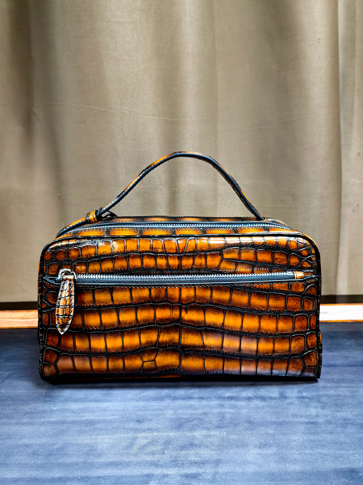 Pochette classica in vera pelle di coccodrillo
