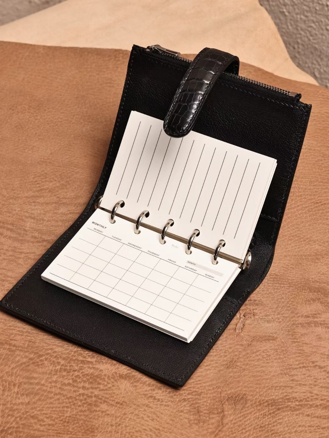 Quaderno rilegato in vera pelle di coccodrillo