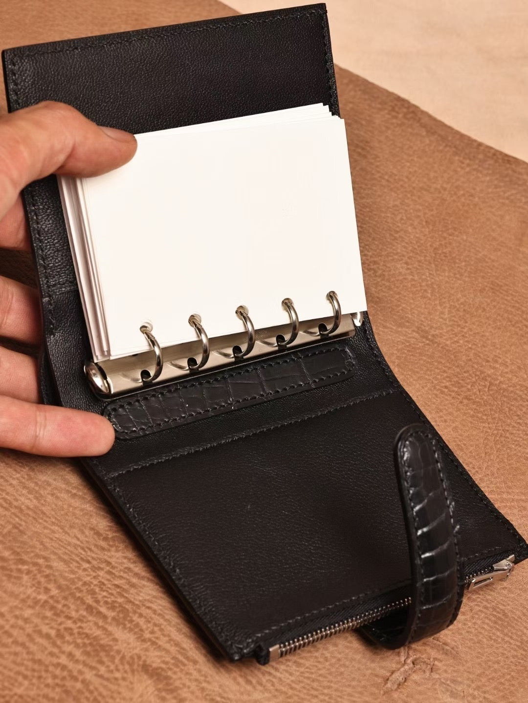 Notebook rilegato in vera pelle di coccodrillo