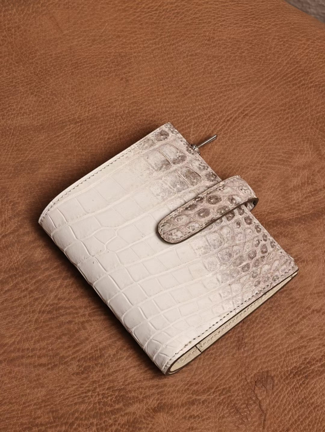 Quaderno rilegato in vera pelle di coccodrillo, Himalayan e blu vintage