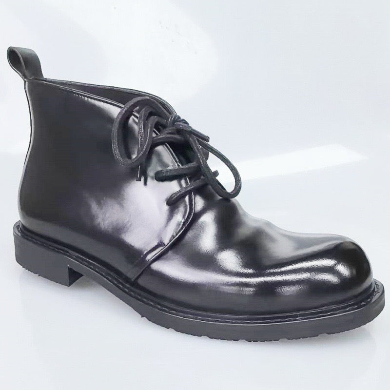 Autentici stivali Martin corti stringati in pelle Shell Cordovan