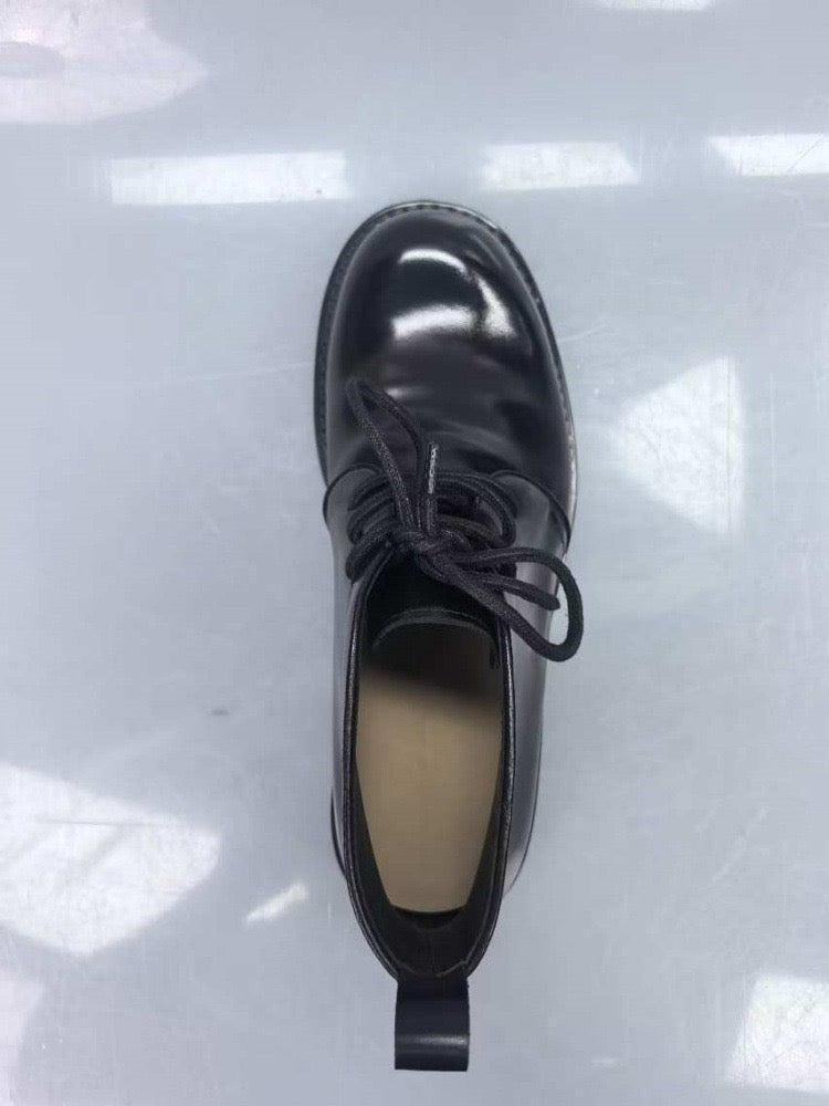 Stivali Martin corti stringati in vera pelle Shell Cordovan