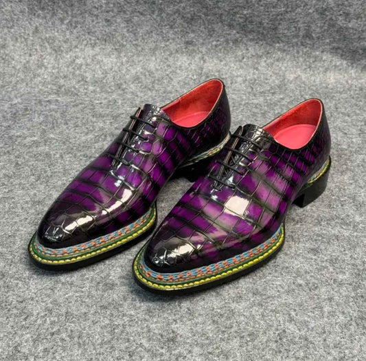 alt
Scarpe in pelle di coccodrillo, scarpe business da uomo in pelle di coccodrillo stile norvegese a nove occhielli con lacci