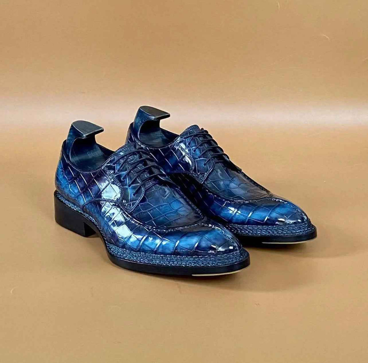 Crocodile Shoes, Men's Crocodile Leather Lace Up Business Dress Shoes