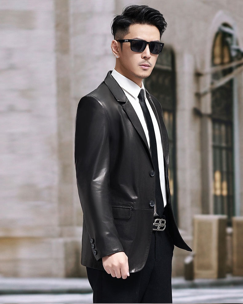 Black Leather Blazer