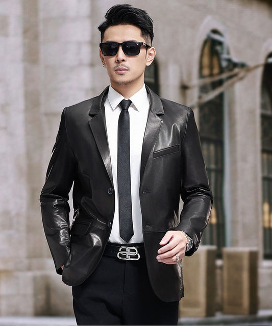 Black Leather Blazer