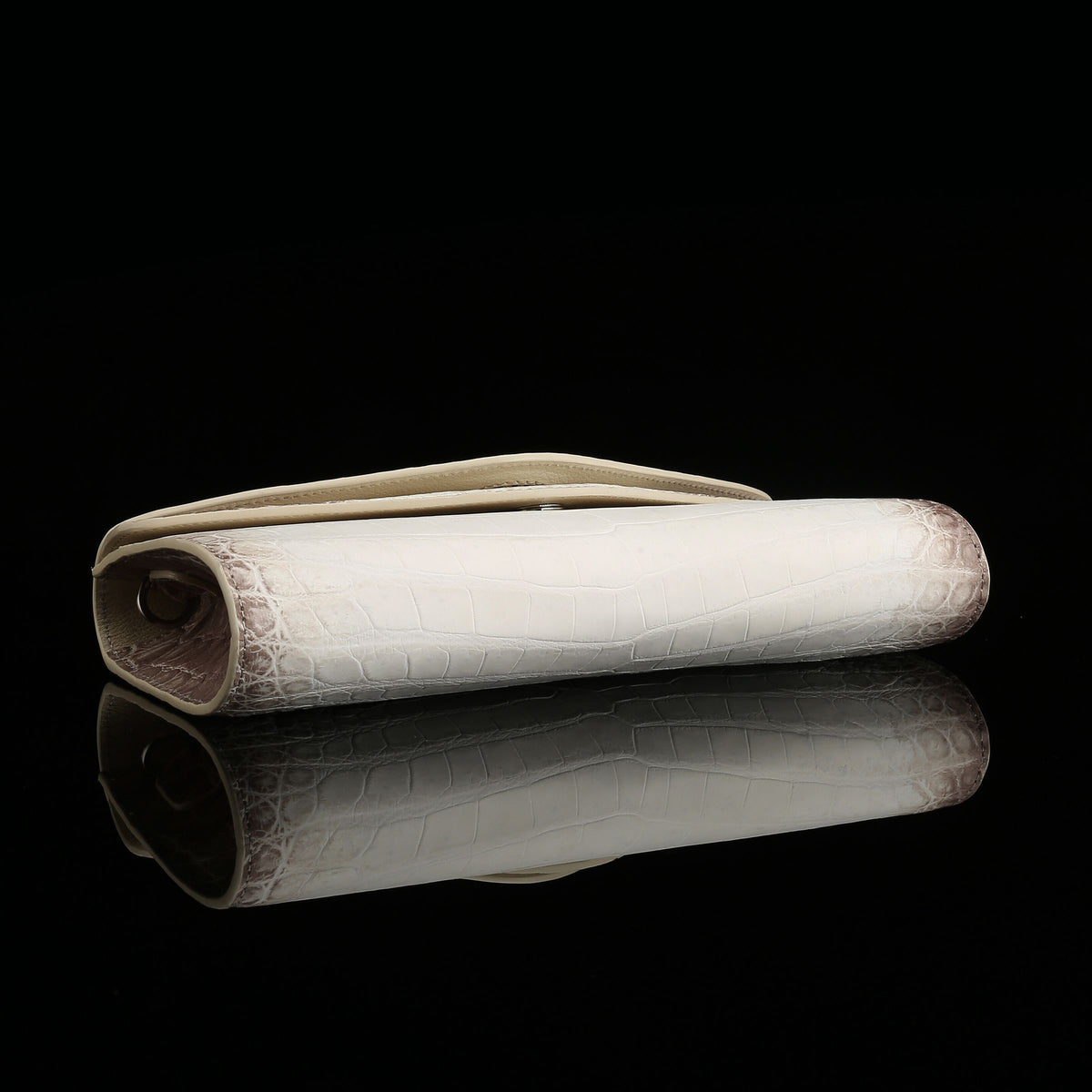 Himalayan White Crocodile Leather Clutch Shoulder Bag