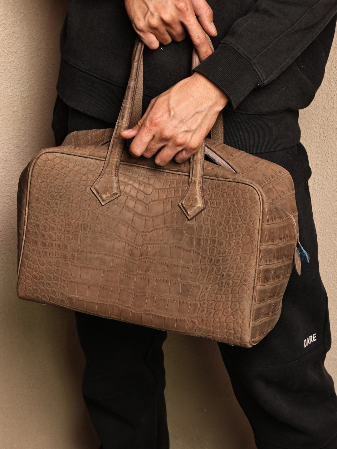 Borsa weekend in vera pelle di coccodrillo