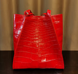 Womens Crocodile Leather Large Shopper Bag