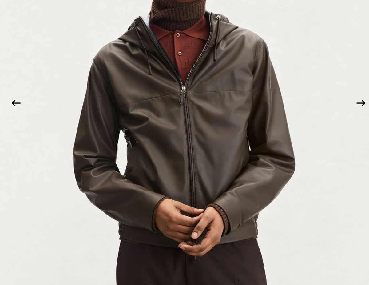 Preorder Mens Jackets , Brown Calfskin Leather Jacket