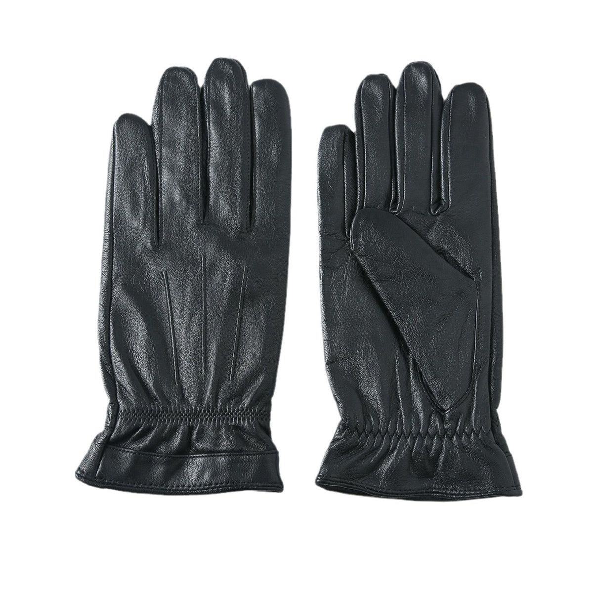 Men's Basic Leather Gloves Black