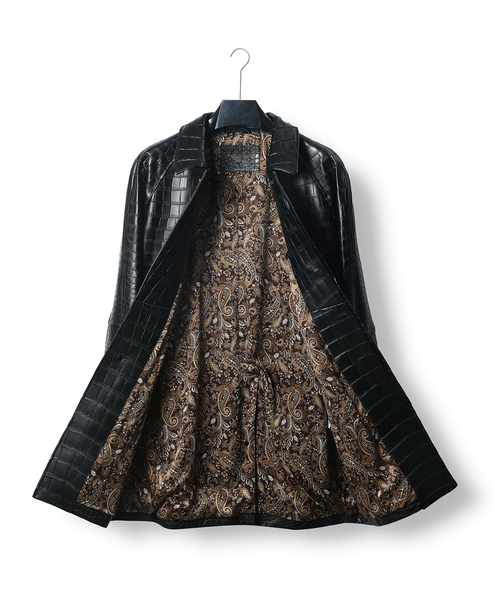 Men's giacca a vento in pelle di coccodrillo Nile