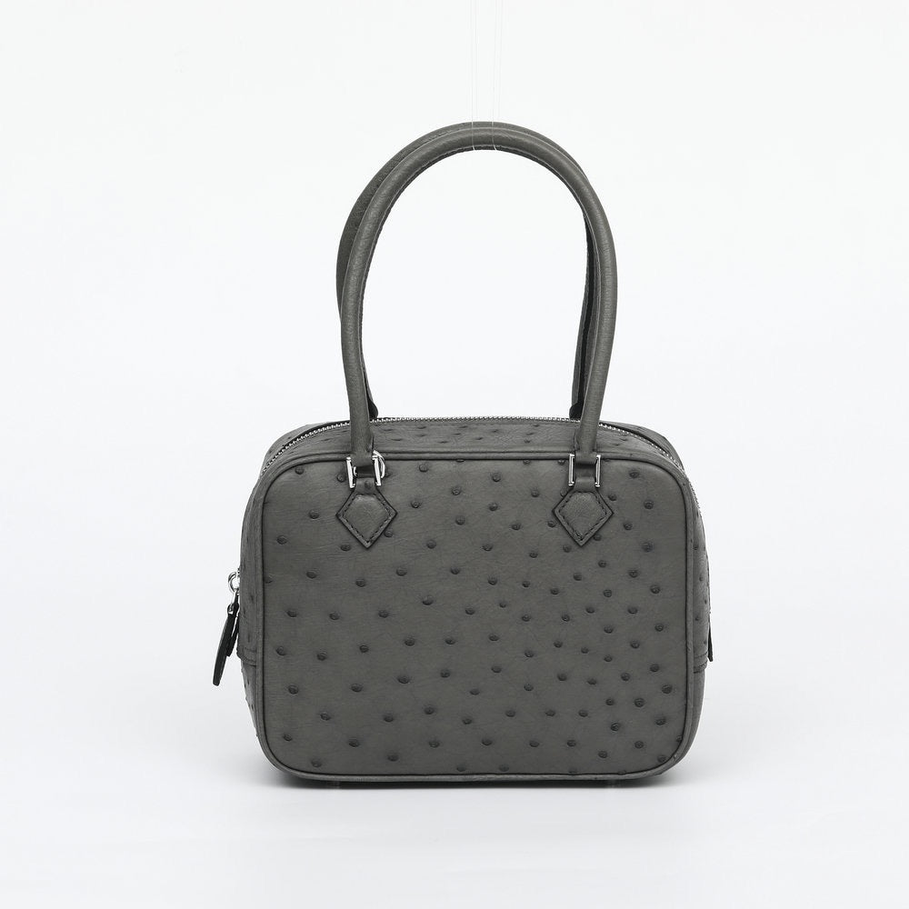 Womens Genuine Ostrich Skin Leathe Top Handle Bag