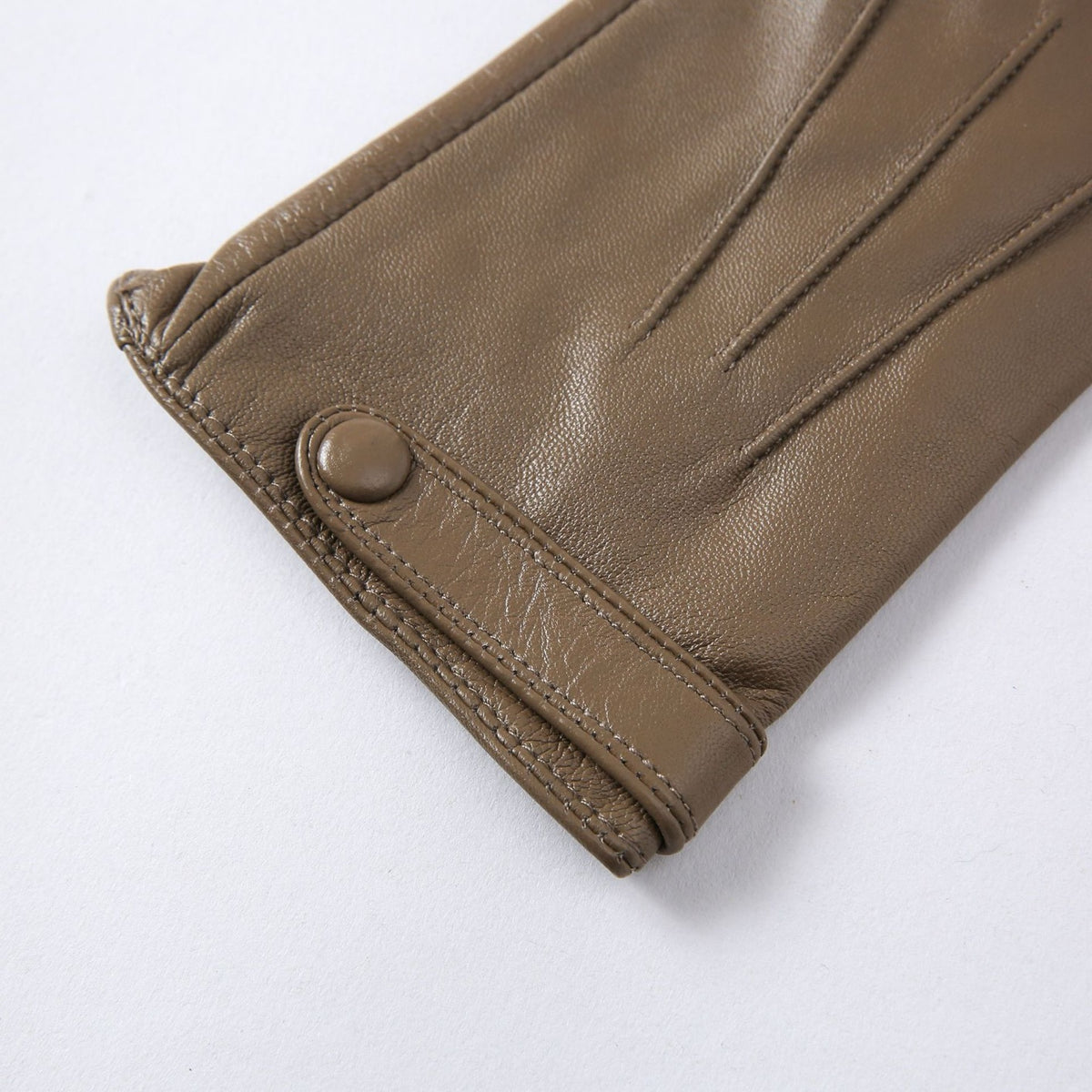 Women's Soft Goatskin Leather Fashion Snap Cuff Gloves