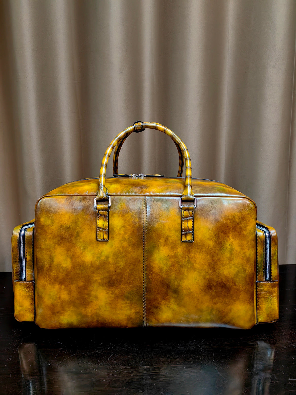 Borsa da viaggio unisex extra large in pelle vintage marrone