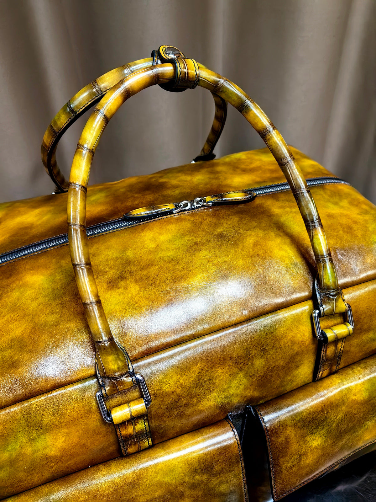 Borsa da viaggio duffel vintage in pelle unisex extragrande marrone vintage