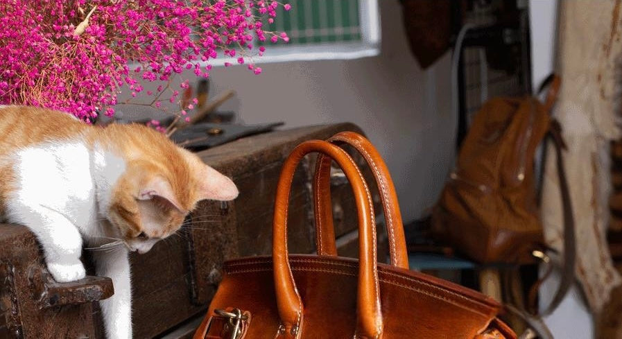 Unisex New Oversize Genuine Vintage Oil Wax Leather Top Handle Canvas Bag
