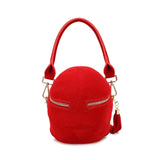 3D Bags Red Suede Skull Cross Body Shoulder Bag Mini Handle Handbags Rossie Viren