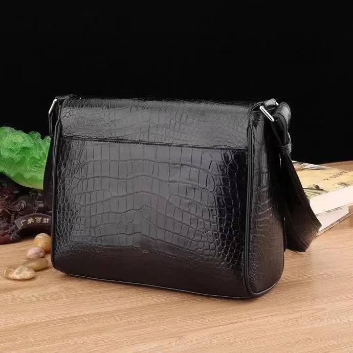 da uomo borsa messenger in pelle di coccodrillo per laptop