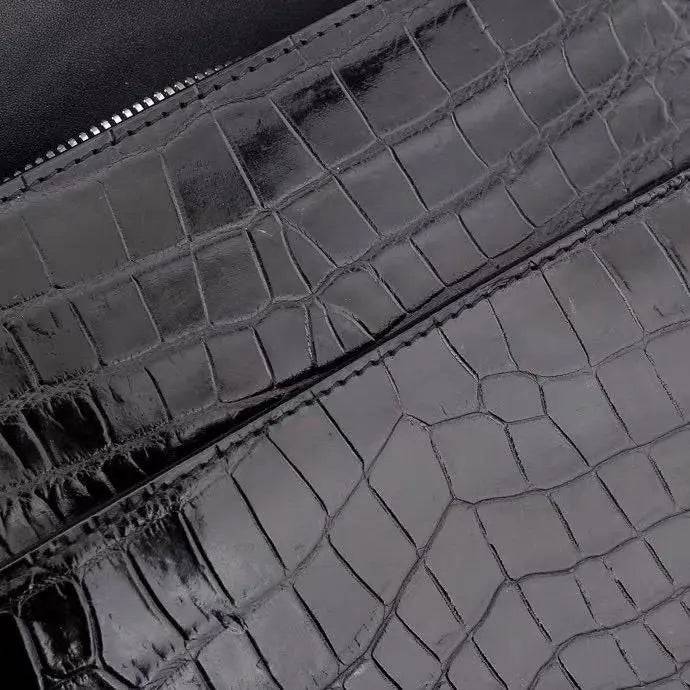 Borsa messenger in pelle di coccodrillo da uomo per laptop