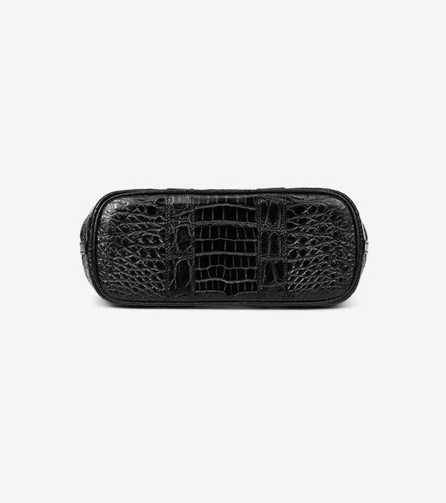 Borsa mini a tracolla da donna in vera pelle di coccodrillo con manico