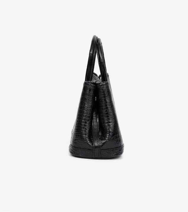Womens in vera pelle di coccodrillo borsa a tracolla con manico mini borsa