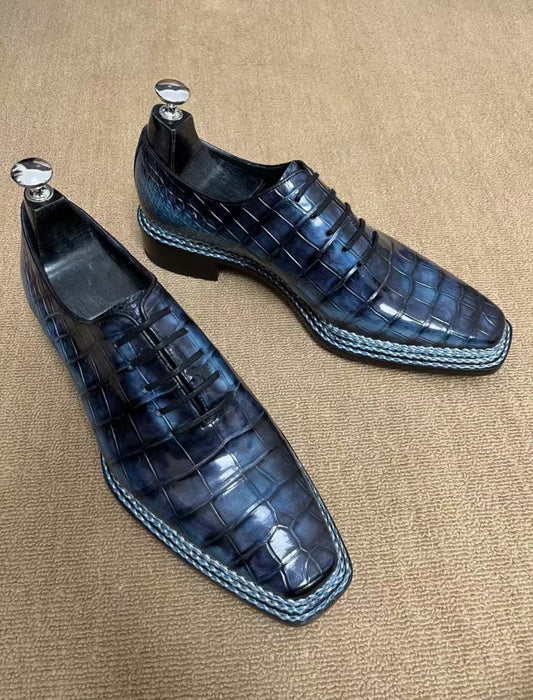 alt
Scarpe da uomo slip-on business in pelle di coccodrillo nabuk, mocassini bassi verdi (copia)