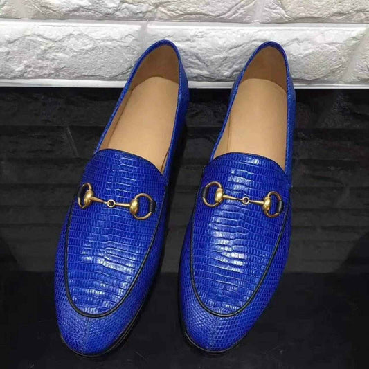 Crocodile Shoes Unisex Lizard Leather Casual Dress Slip-On Loafer Shoes