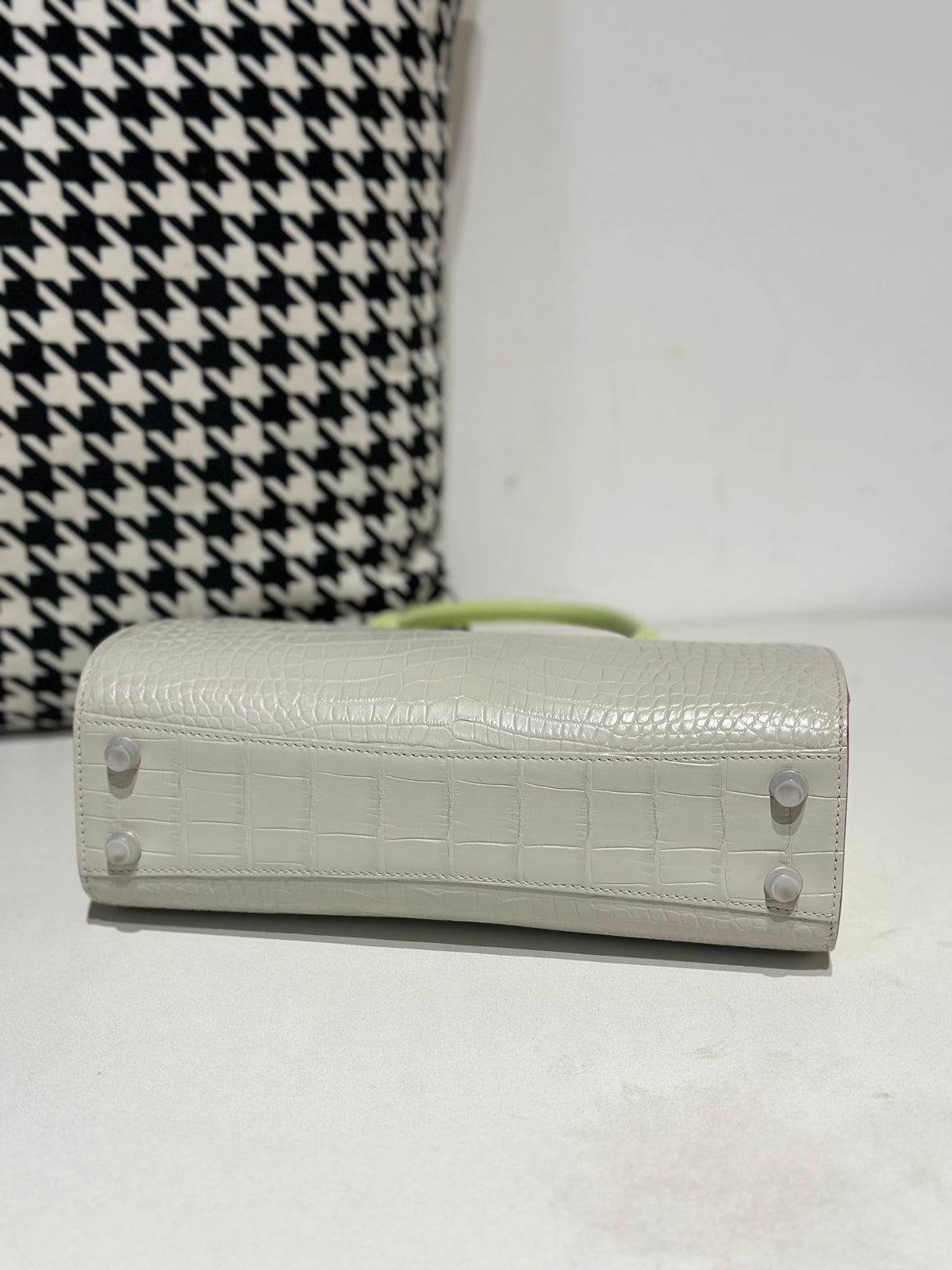 Crocodile Leather Top Handle Bag