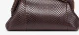 Preorder Mens Python Skin Leather Briefcase Dark Brown Rossie Viren