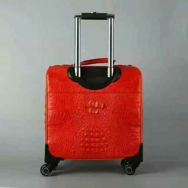 Valigia in pelle di coccodrillo, trolley case in pelle di coccodrillo, valigia