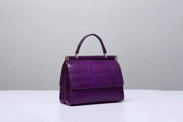 Crocodile Top Handle Bag Viola
