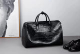 Genuine Crocodile Leather Extra Large Travel Duffel Boston Bag Black