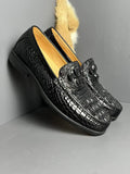 Genuine Crocodile Skin Bone Leather Slip On Driving Loafers