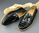 Genuine Crocodile Skin Leather Classic Fashion Slip On Driving Loafers