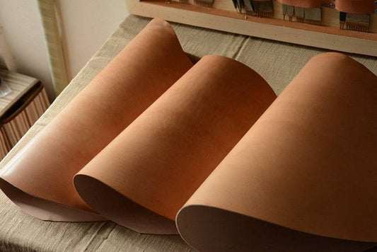 Portafoglio in pelle Shell Cordovan Shinki Hikaku giapponese fatto a mano, beige originale