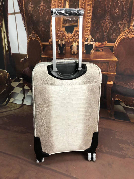 Himalaya White Pelle effetto coccodrillo bagaglio / valigia trolley da weekend/viaggio con ruote universali 20-Inch