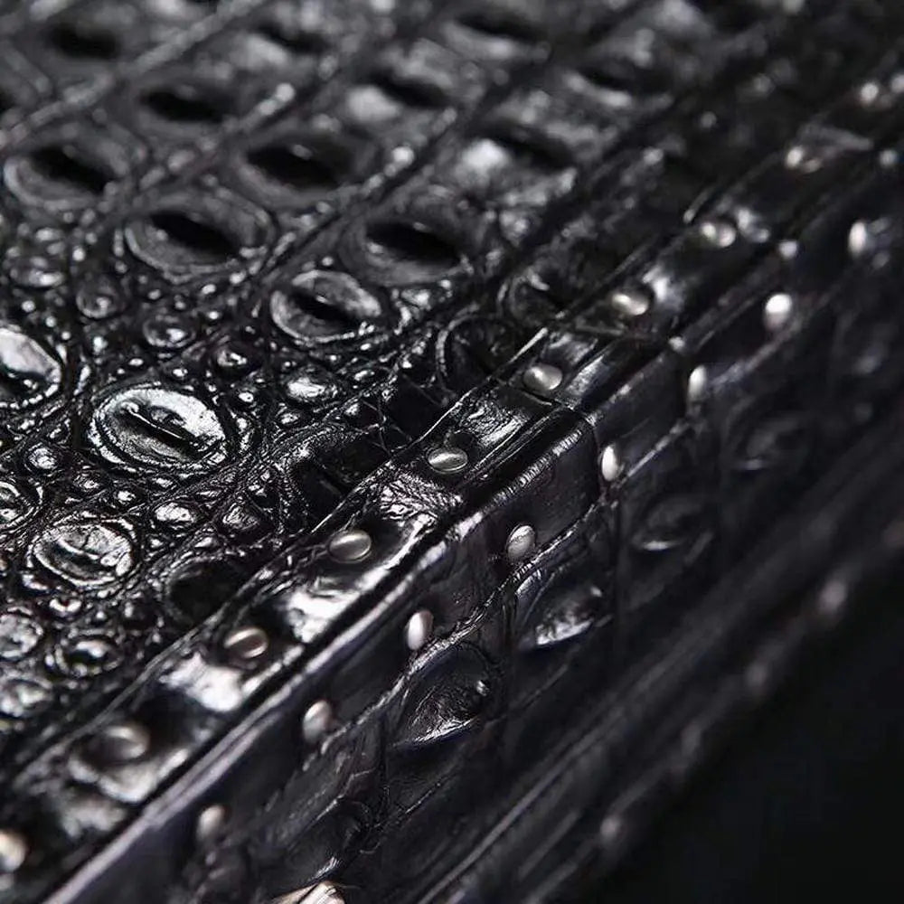Preorder Men's Crocodile Skin Leather Large Black Business Professional Attache Travel Case