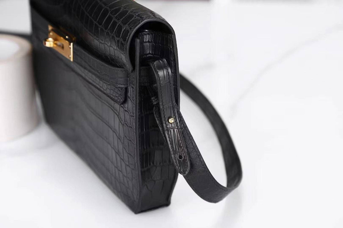 Mens Padlock Handle Wrist Cross Body Bag