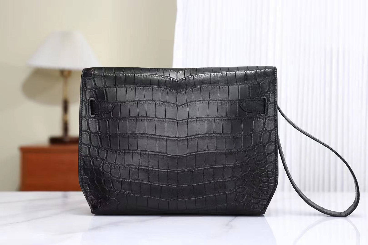 Mens Padlock Handle Wrist Cross Body Bag