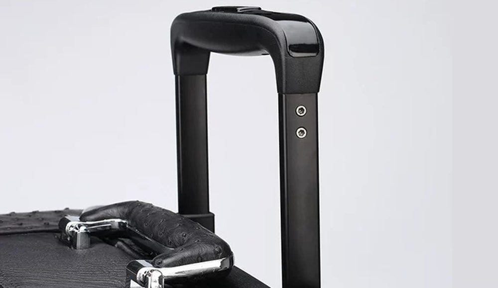 Ostrich Leather 4-Wheeled Travelling Luggage Bags