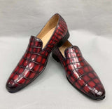 Vintage Men's Genuine Crocodile Skin Leather Slip On Loafers Driving Fashion Luxury Business Driving Shoes