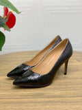 Women's Crocodile Leather  Low Heel Dress Shoes