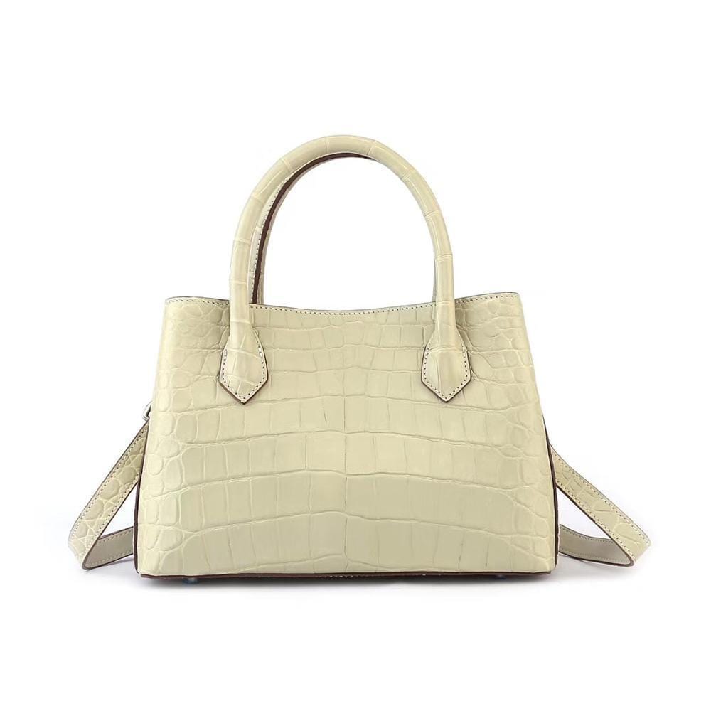 Borse tote mini con manico superiore da donna, crema